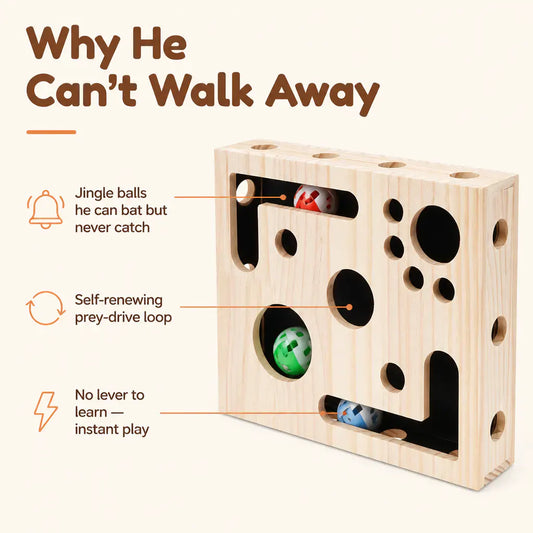 PawFile Cat Puzzle Box with Claw-Filing Holes