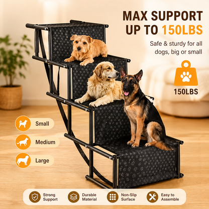 StepPaws 4-Step Folding Dog Car Stairs