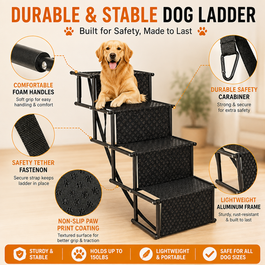 StepPaws 4-Step Folding Dog Car Stairs