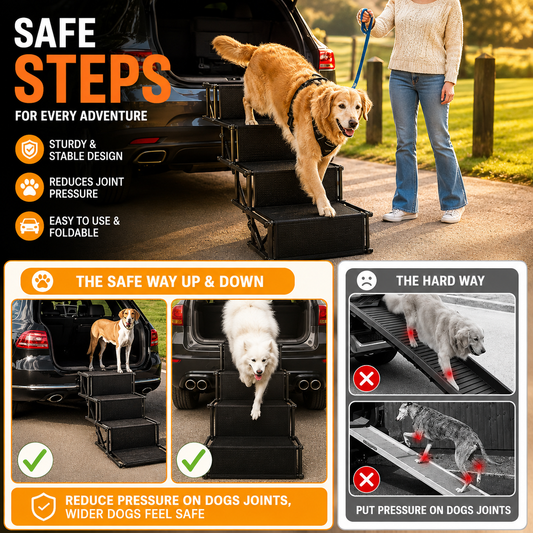 StepPaws 4-Step Folding Dog Car Stairs