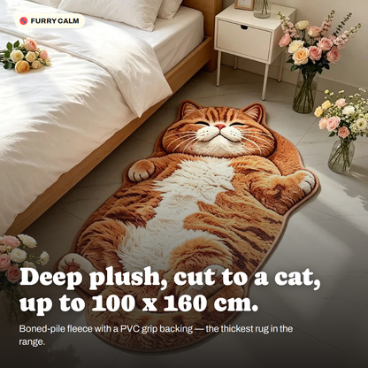 Cartoon Cat Plush Area Rug in a real room