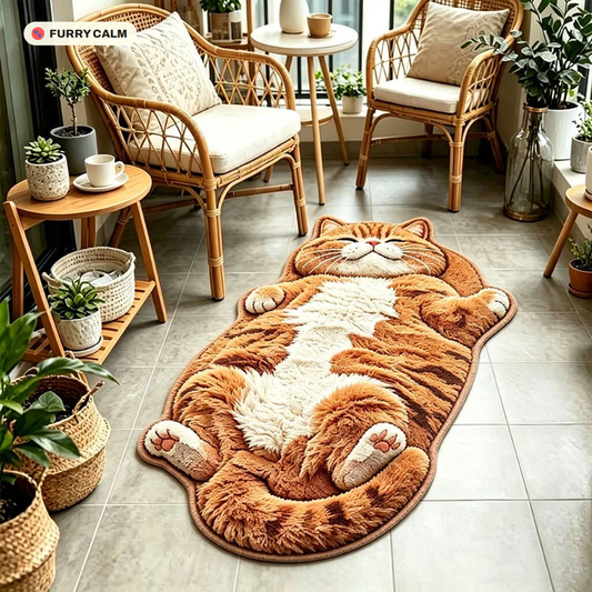 Cartoon Cat Plush Area Rug, alternate view