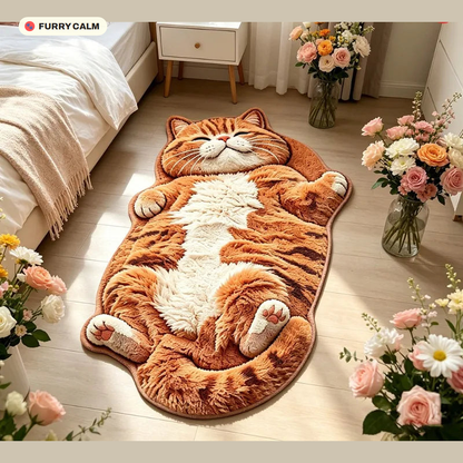Cartoon Cat Plush Area Rug shown in use