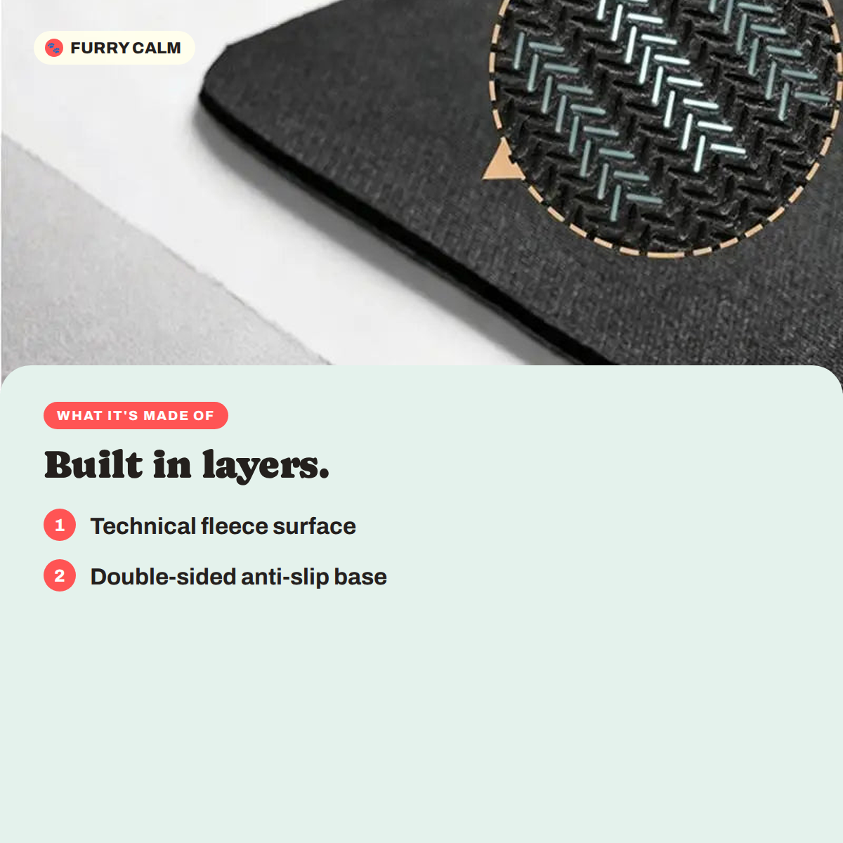 What the Cow Cat Absorbent Bath Mat is made of: Technical fleece surface, double-sided anti-slip base