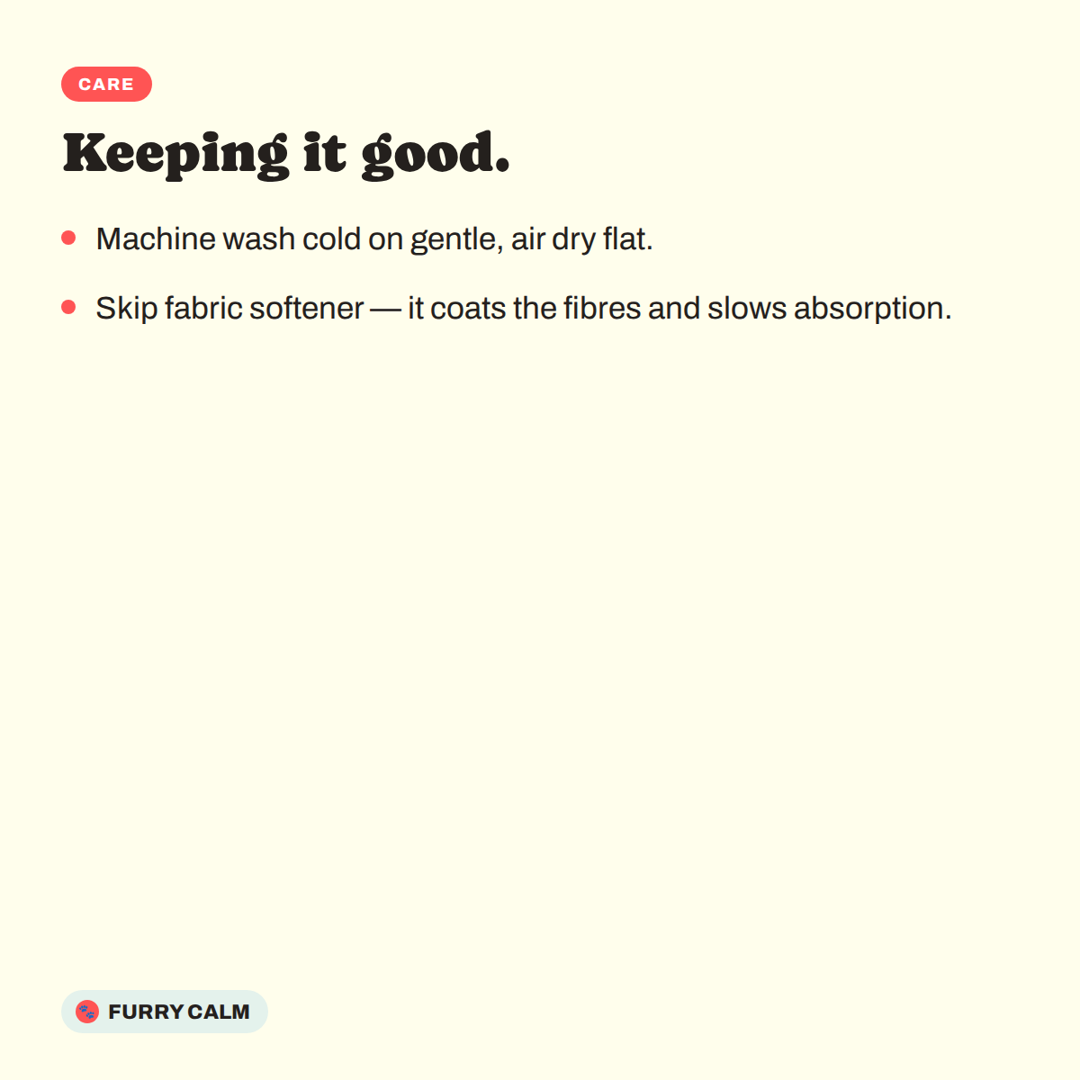 How to care for the Cow Cat Absorbent Bath Mat