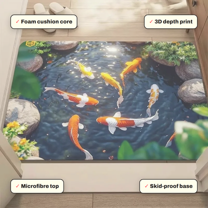 Key features: 3D depth print, microfibre top, foam cushion core, skid-proof base