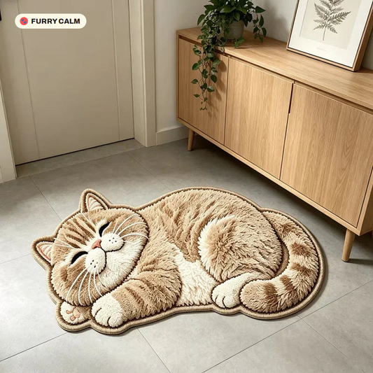 Lazy Cat Shaped Plush Rug, alternate view
