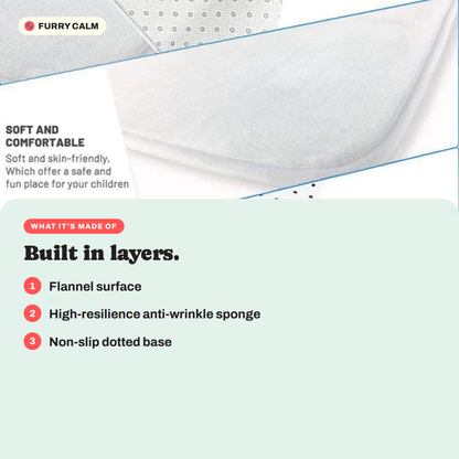 What the Lazy Cat Shaped Plush Rug is made of: Flannel surface, high-resilience anti-wrinkle sponge, non-slip dotted base