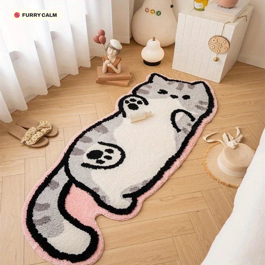 Long Cat Bedside Runner Rug, alternate view