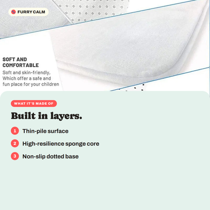 What the Siamese Cat Face Oval Rug is made of: Thin-pile surface, high-resilience sponge core, non-slip dotted base