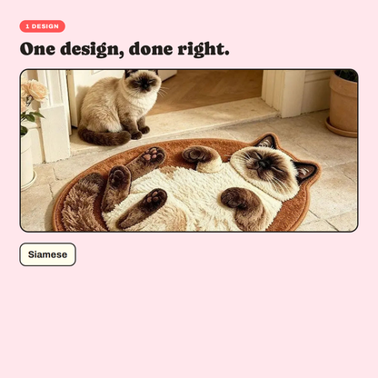 The designs available for the Siamese Cat Face Oval Rug