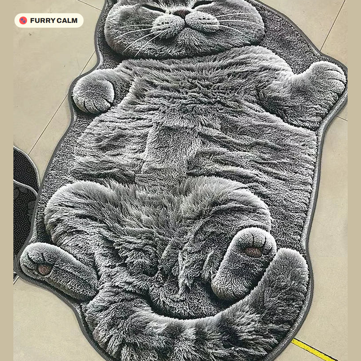 Sleepy Cat Oversized Floor Rug shown in use