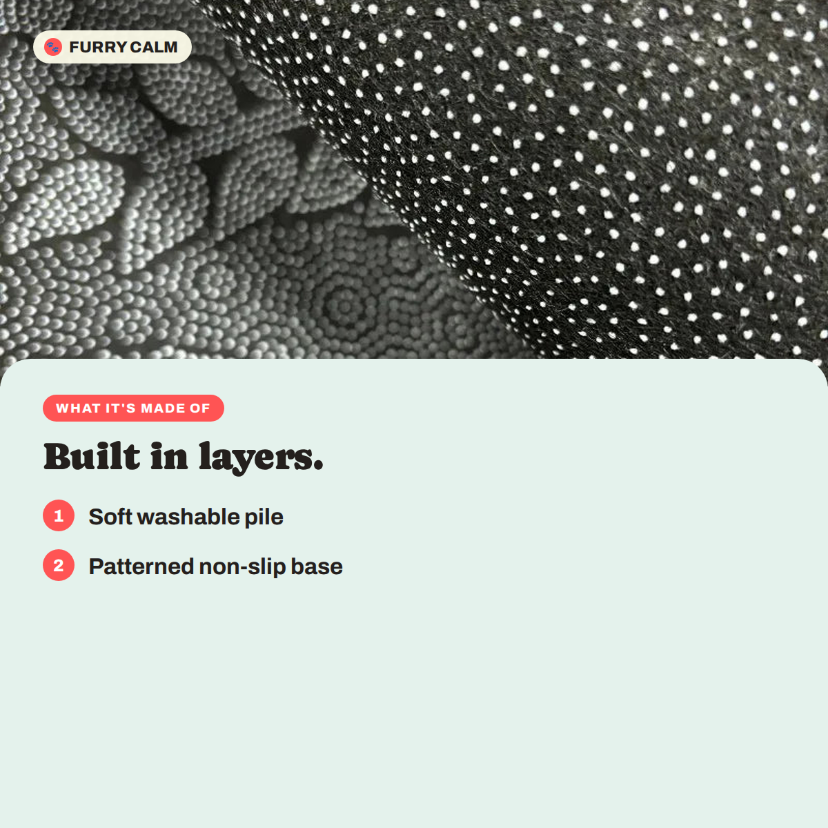 What the Sleepy Cat Oversized Floor Rug is made of: Soft washable pile, patterned non-slip base