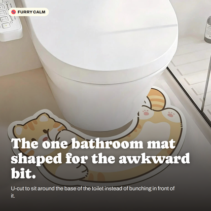 Kitty U-Shape Toilet Mat in a real room