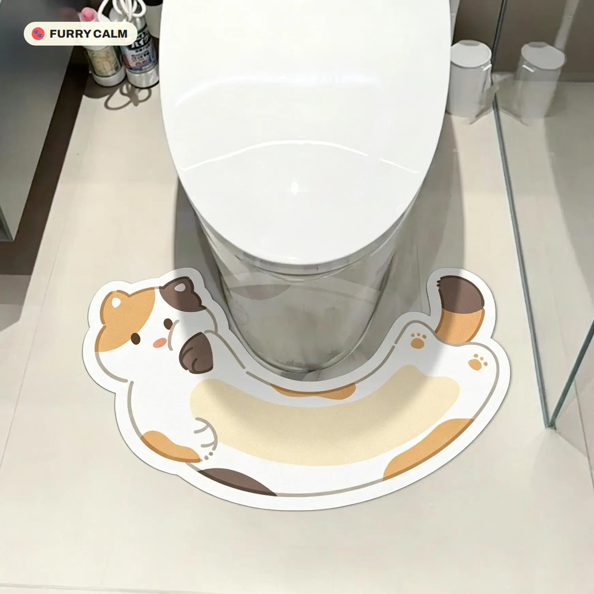 Kitty U-Shape Toilet Mat, alternate view