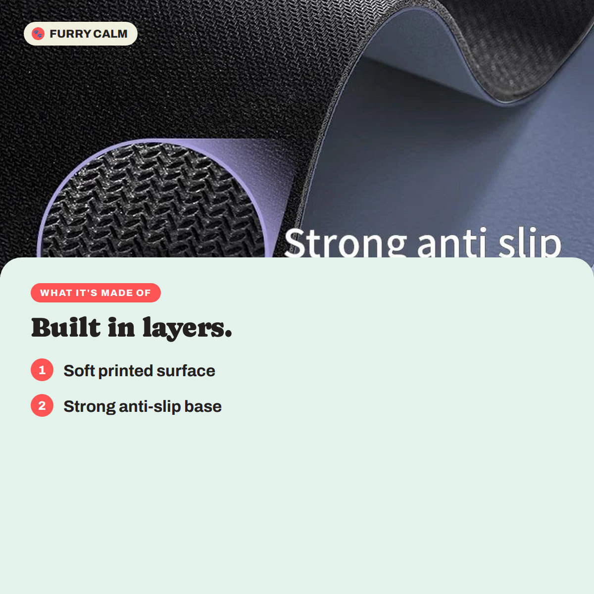 What the Kitty U-Shape Toilet Mat is made of: Soft printed surface, strong anti-slip base