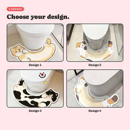 The designs available for the Kitty U-Shape Toilet Mat