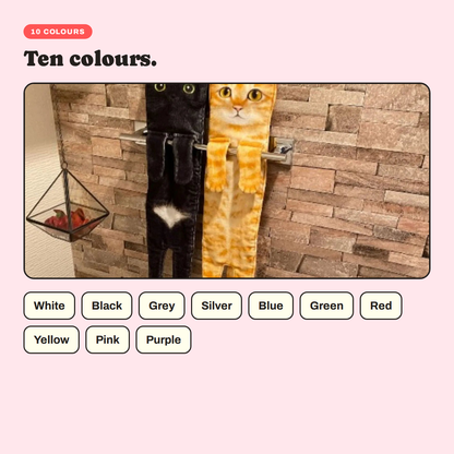 The designs available for the Hanging Cat Hand Towel