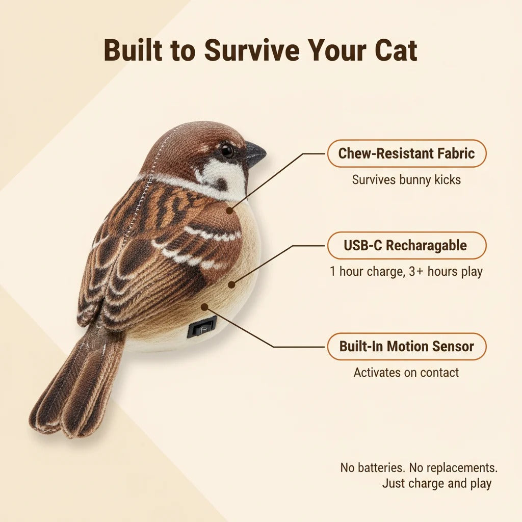 FlutterCatch Motion-Activated Bird Cat Toy