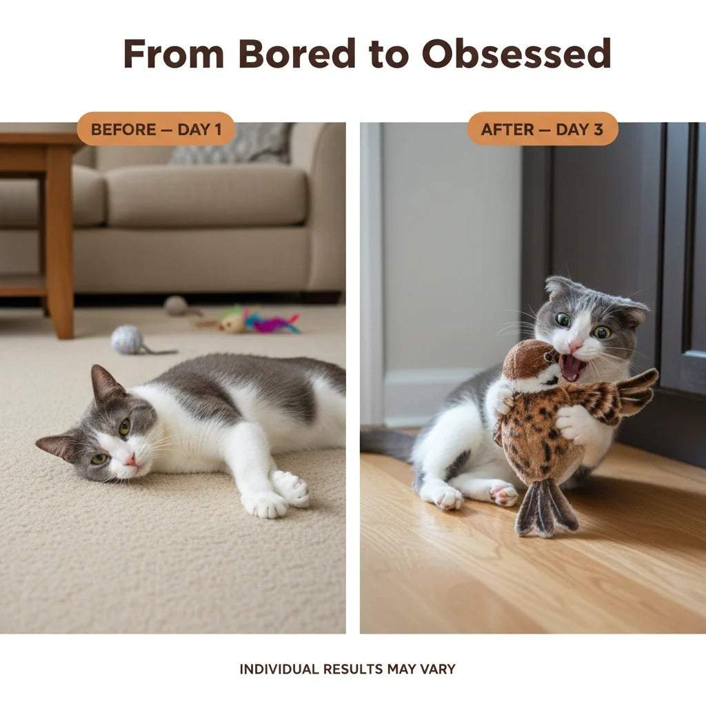 FlutterCatch Motion-Activated Bird Cat Toy