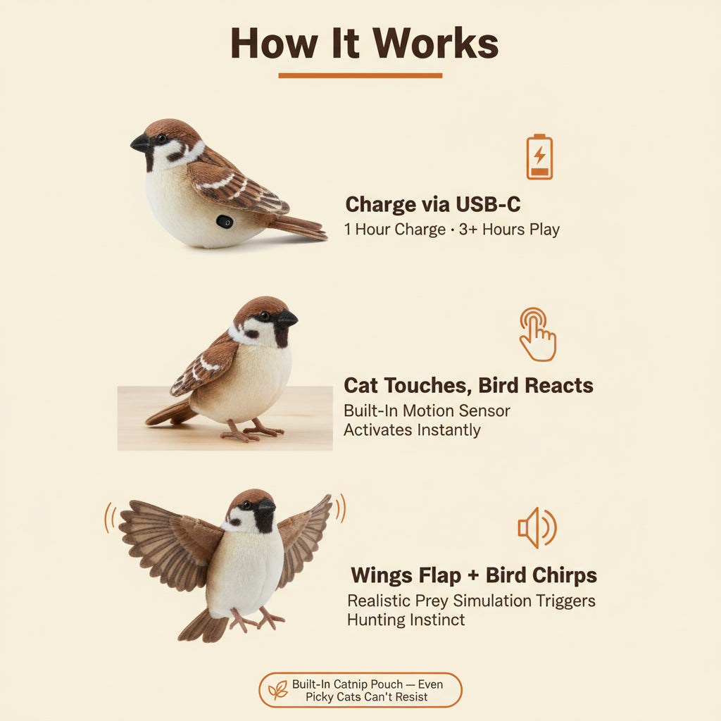 WingBeat Rechargeable Flapping Bird Cat Toy