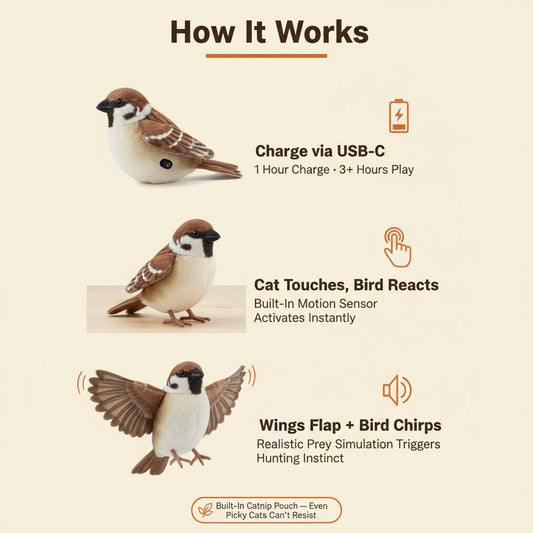 WingBeat Rechargeable Flapping Bird Cat Toy