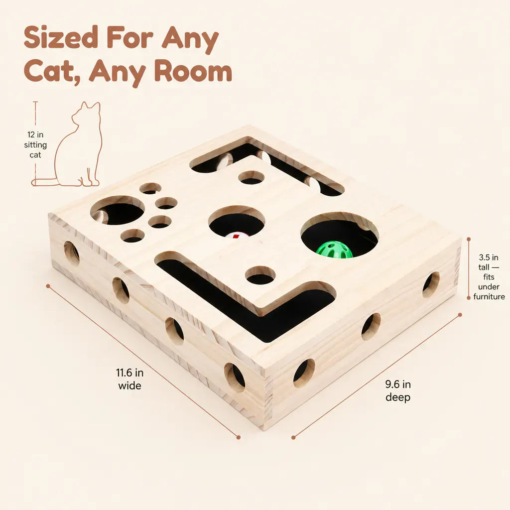 PawFile Cat Puzzle Box with Claw-Filing Holes
