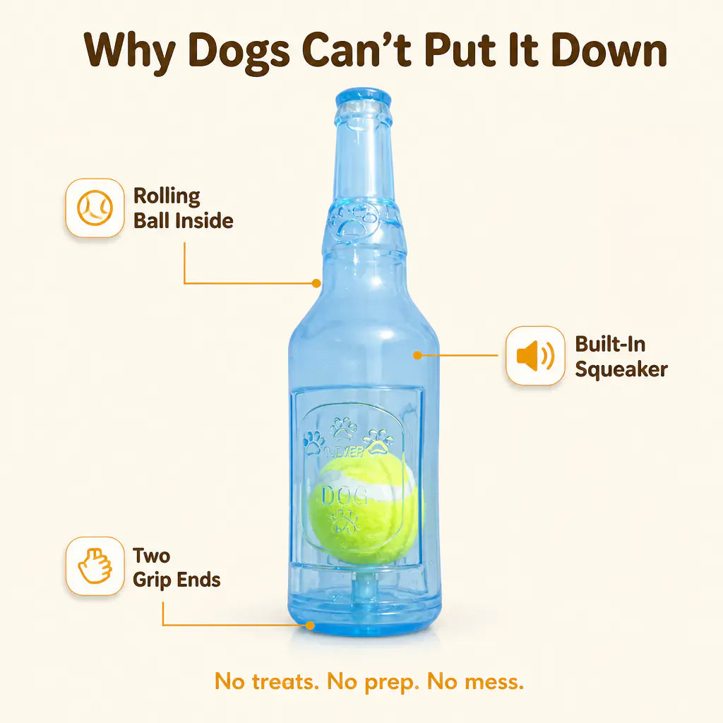 BrewChew Squeaky Beer Bottle Dog Toy