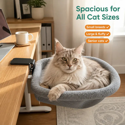 DeskNest Clamp-On Cat Hammock for Desks