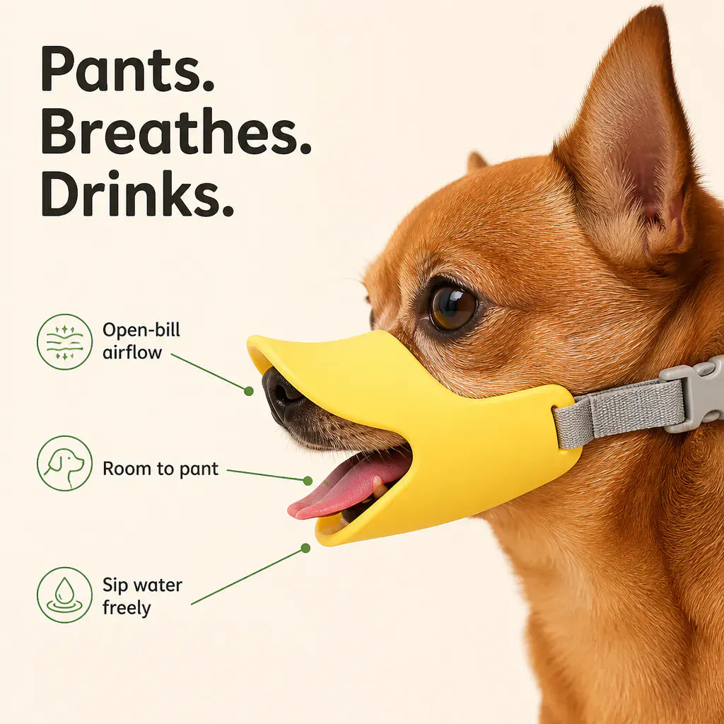 HushMuzzle Soft Silicone Duck-Bill Dog Muzzle